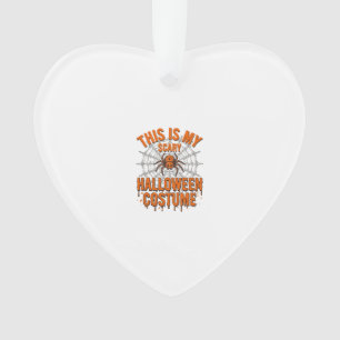 Scary Halloween Costume Spider Web Vintage Design_ Ornament