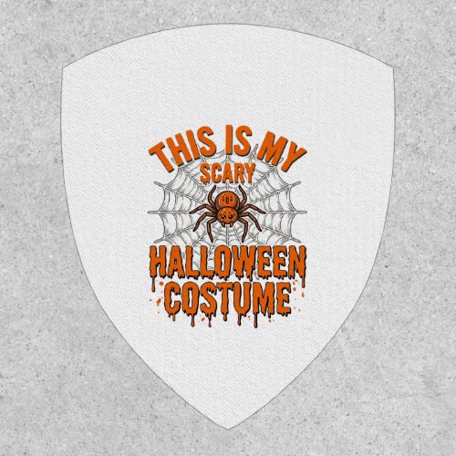 Scary Halloween Costume Spider Web Vintage Design_ Patch