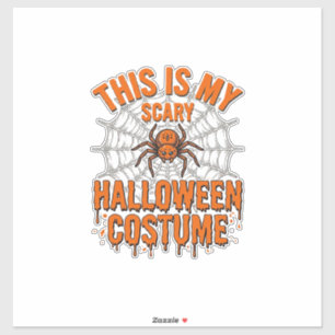 Scary Halloween Costume Spider Web Vintage Design_ Sticker