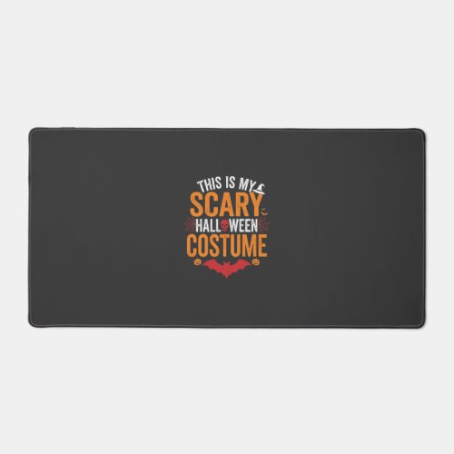 Scary Halloween Costume Typography Bat Design Desk Mat