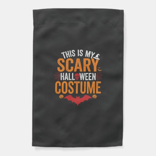 Scary Halloween Costume Typography Bat Design Garden Flag
