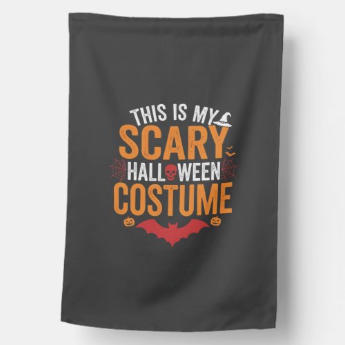 Scary Halloween Costume Typography Bat Design House Flag