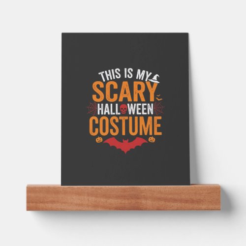 Scary Halloween Costume Typography Bat Design Picture Ledge