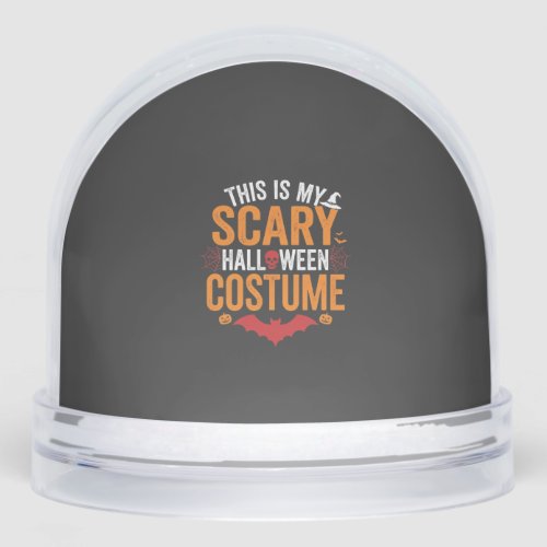 Scary Halloween Costume Typography Bat Design Snow Globe