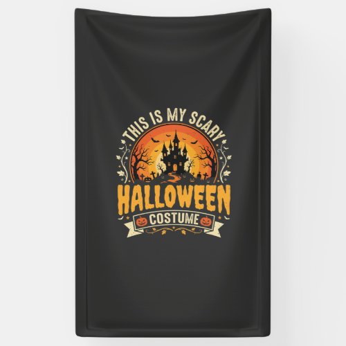 Scary Halloween Costume Vector Design Banner