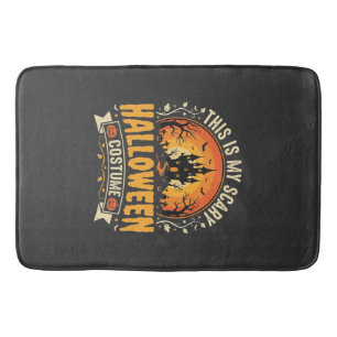 Scary Halloween Costume Vector Design Bath Mat