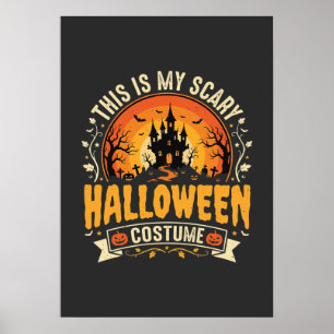 Scary Halloween Costume Vector Design Poster