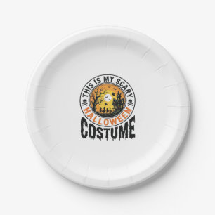 Scary Halloween Costume Vintage Engraving Shirt De Paper Plates