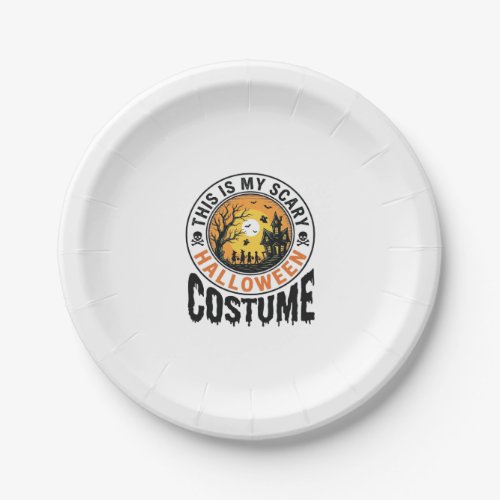 Scary Halloween Costume Vintage Engraving Shirt De Paper Plates
