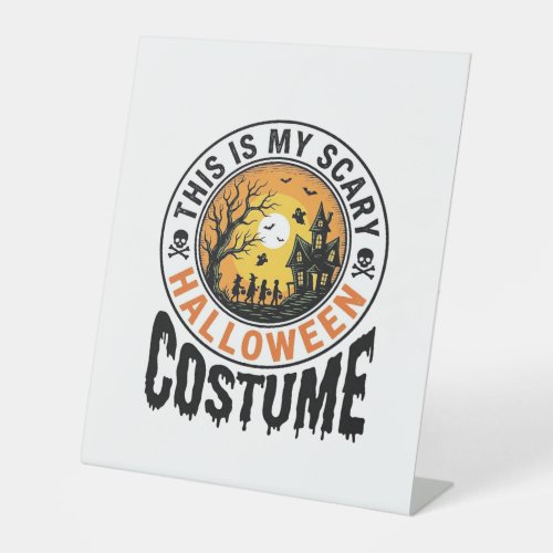 Scary Halloween Costume Vintage Engraving Shirt De Pedestal Sign
