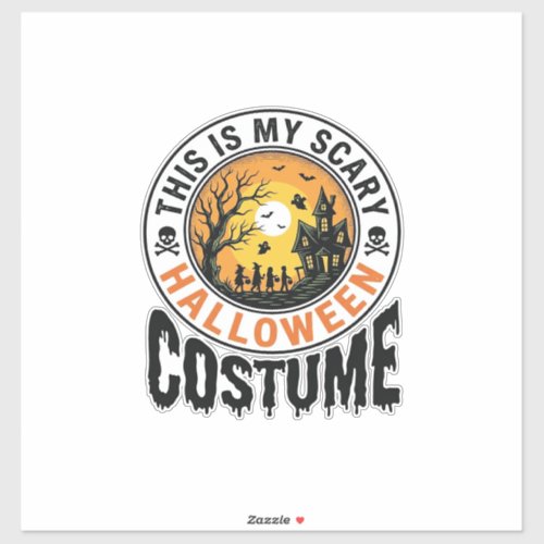 Scary Halloween Costume Vintage Engraving Shirt De Sticker