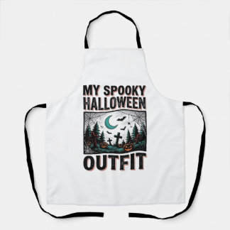 Scary Halloween Costume Vintage Graveyard Tee_1 Apron