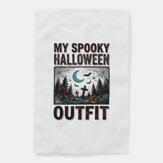 Scary Halloween Costume Vintage Graveyard Tee_1 Garden Flag
