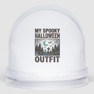 Scary Halloween Costume Vintage Graveyard Tee_1 Snow Globe
