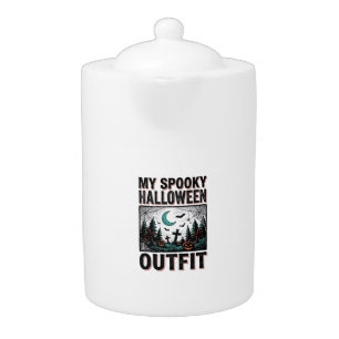 Scary Halloween Costume Vintage Graveyard Tee_1 Teapot