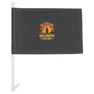 Scary Halloween Costume Vintage Sunset Design_1 Car Flag