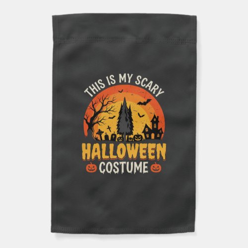 Scary Halloween Costume Vintage Sunset Design_1 Garden Flag