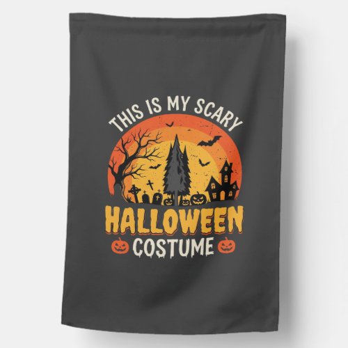 Scary Halloween Costume Vintage Sunset Design_1 House Flag