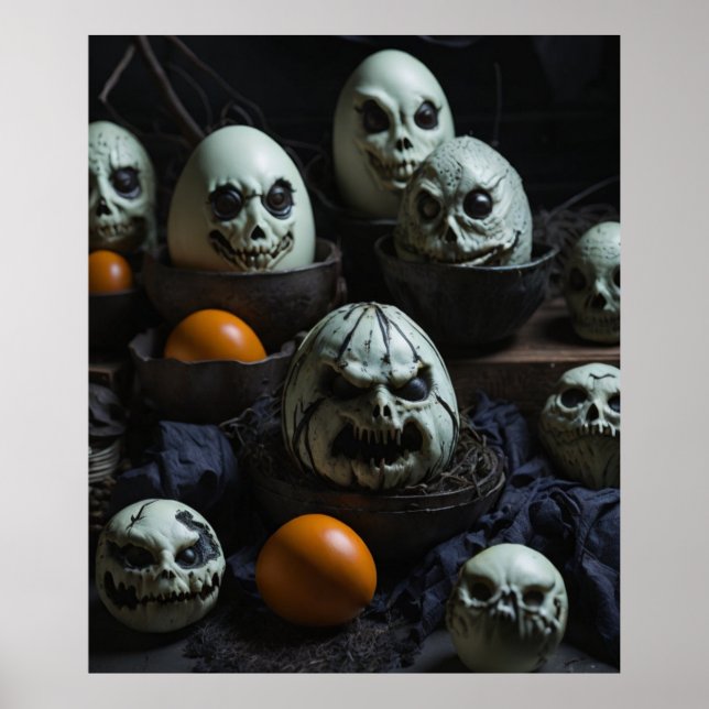 Scary Halloween Creeper Eggs  Poster (Front)