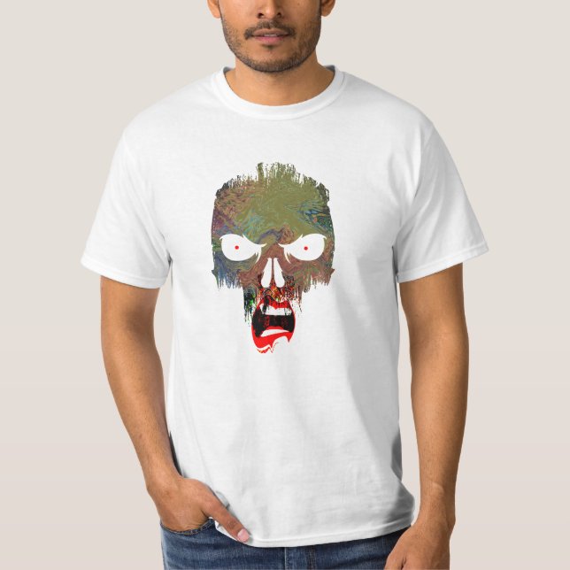 Scary Halloween Evil Pirate Skull Scream Costume T-Shirt (Front)