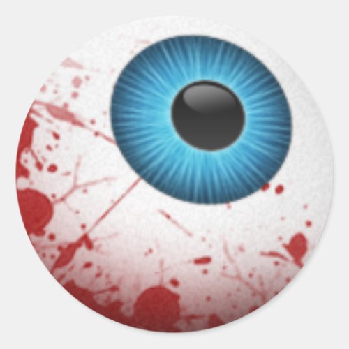 Scary Halloween Eyeball Classic Round Sticker