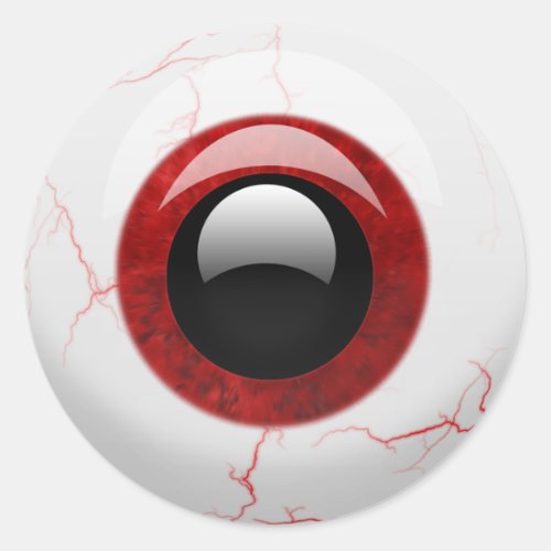 Scary Halloween Eyeball Classic Round Sticker