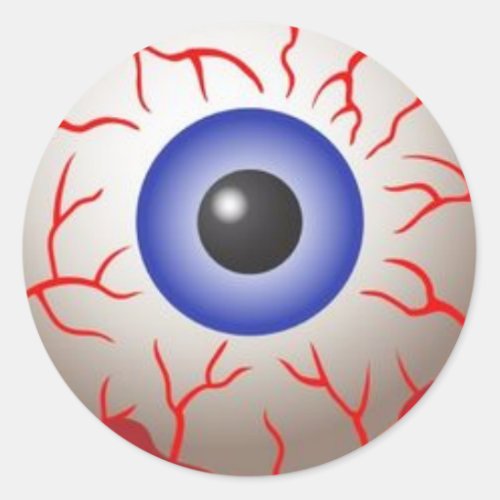 Scary Halloween Eyeball Classic Round Sticker