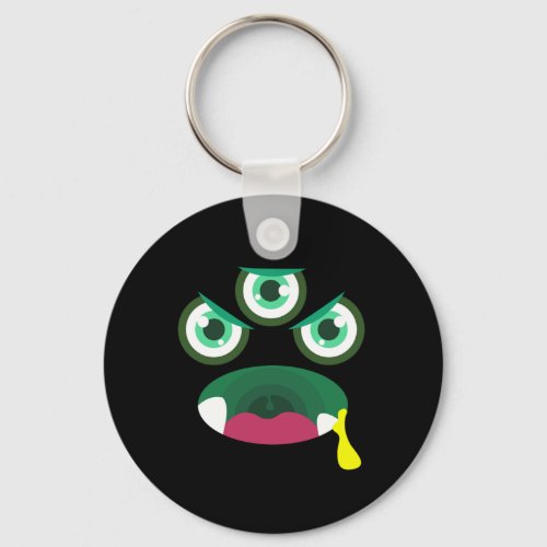 Scary Halloween Face Monster Gift Idea Keychain