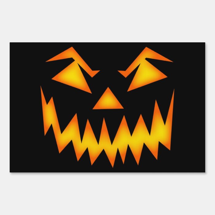 Scary Halloween Face Signs