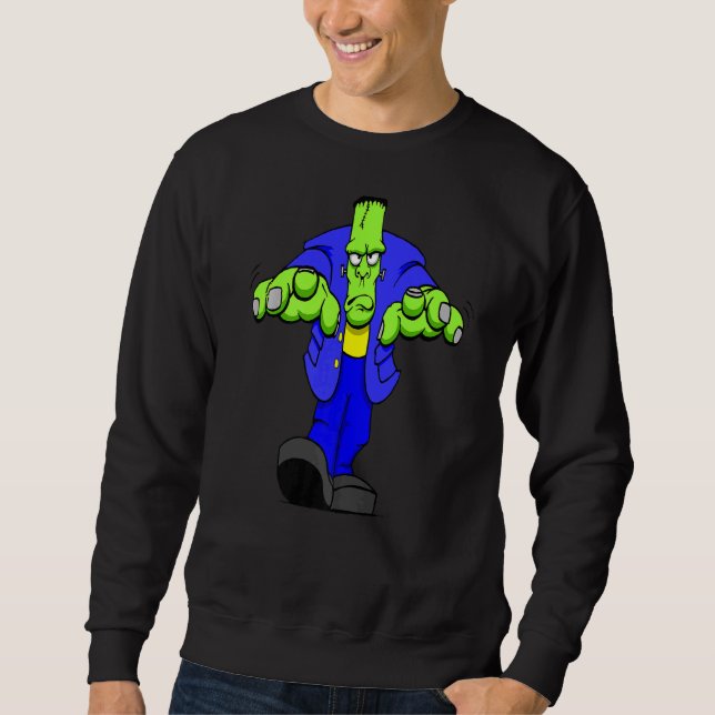 Scary Halloween Frankenstien Cute  Monster Face Mu Sweatshirt (Front)