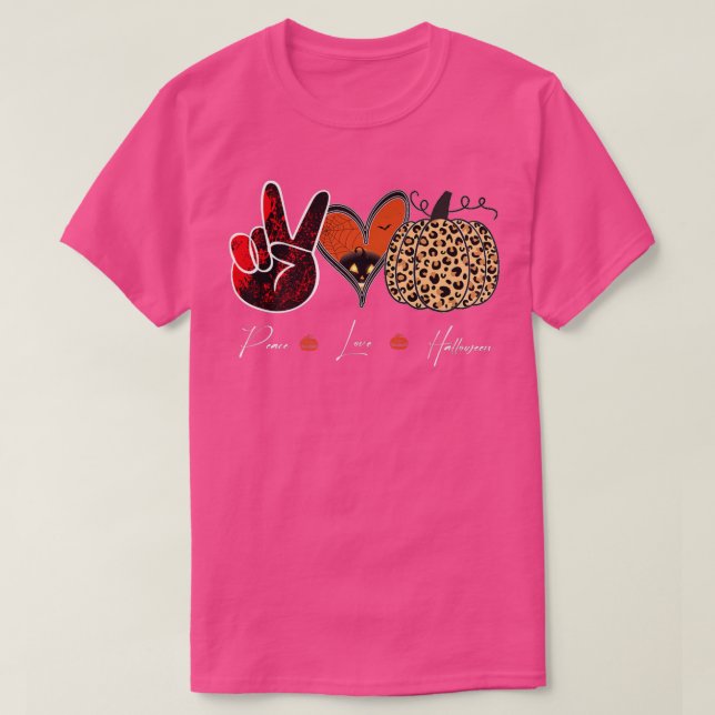 Scary Halloween, Funny Peace Love Halloween, Cool  T-Shirt (Design Front)