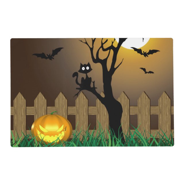 Scary Halloween Garden Scene Placemat (Front)