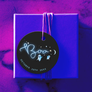 Scary Halloween Ghost Black Night Haunted Mansion Favor Tags