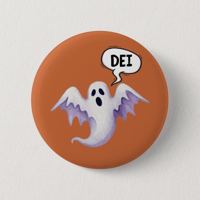 Scary Halloween ghost - DEI  Button (Front)