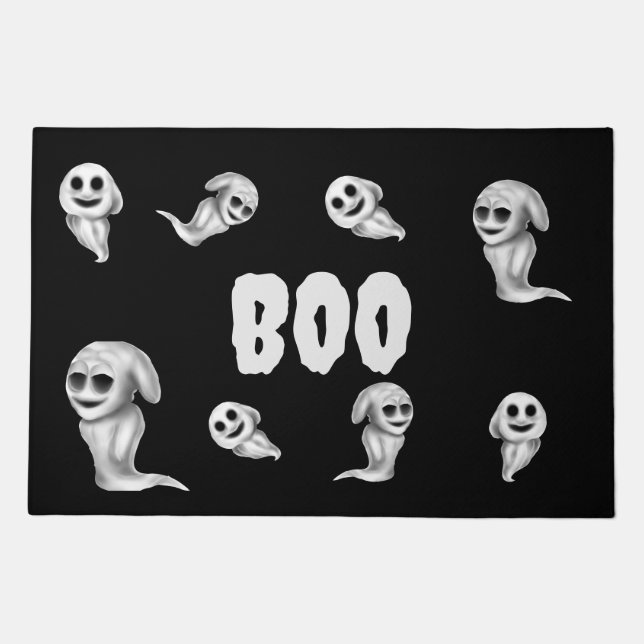 Scary Halloween Ghost Door Mat (Front)