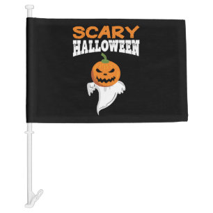 Scary Halloween Ghost Halloween Pumpkin Car Flag