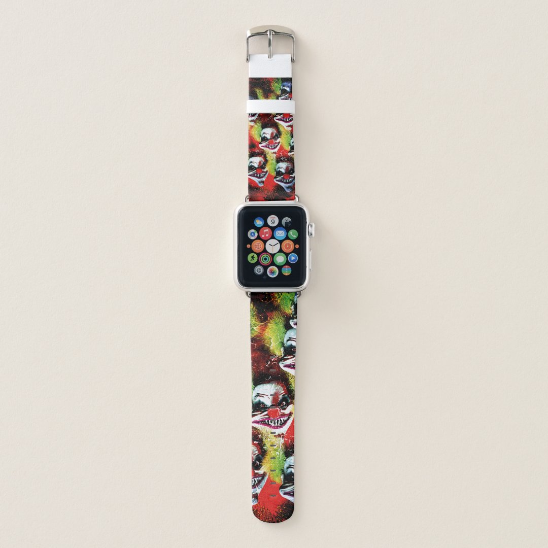 scary halloween horror clown apple watch band | Zazzle