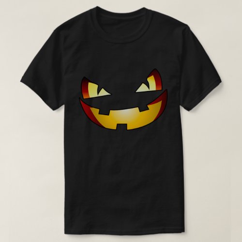 Scary Halloween Jack O Lantern Face Funny T_Shirt