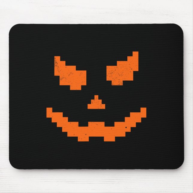Scary Halloween Jack O Lantern Pumpkin Evil Smile  Mouse Pad (Front)