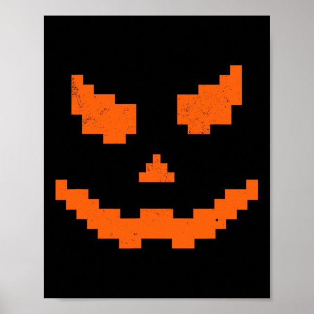 Scary Halloween Jack O Lantern Pumpkin Evil Smile  Poster (Front)