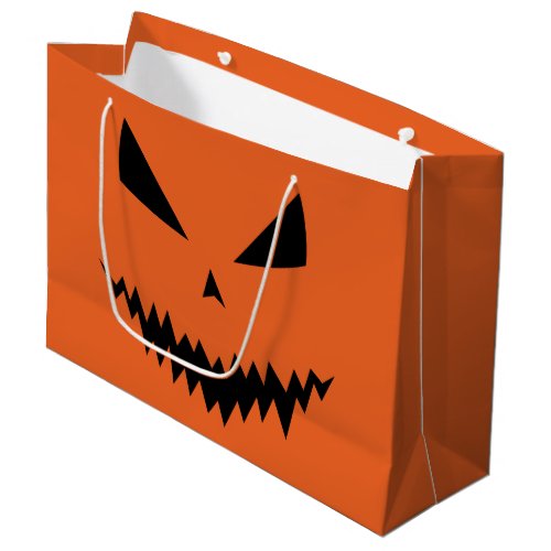 Scary Halloween Jack OLantern black face orange Large Gift Bag