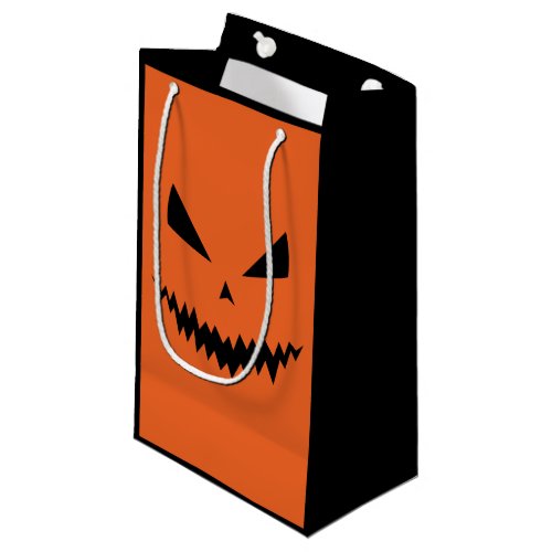 Scary Halloween Jack OLantern black face orange Small Gift Bag
