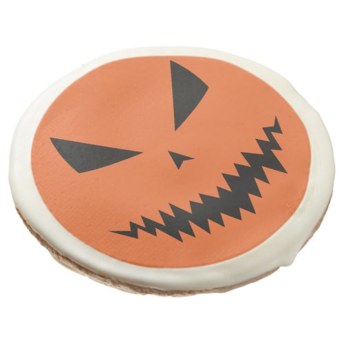 Scary Halloween Jack OLantern black face orange Sugar Cookie
