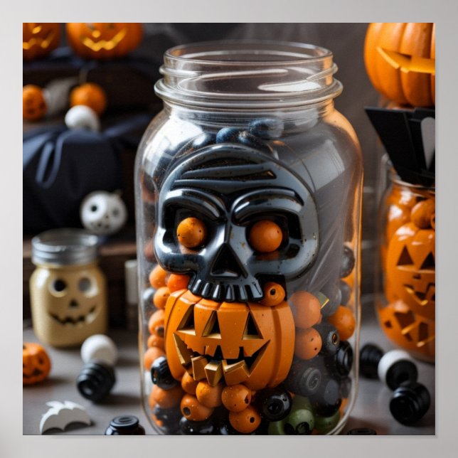 Scary Halloween Jar Poster (Front)