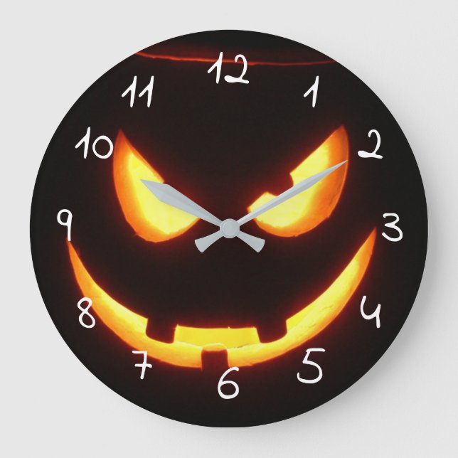 scary Halloween Large Clock (Front)