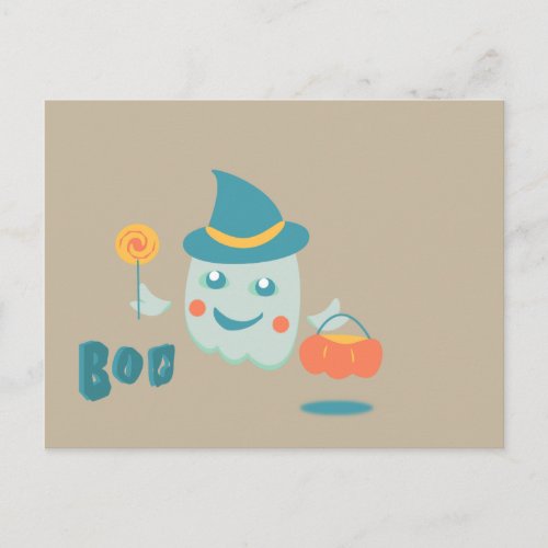 Scary Halloween Night with Ghosts Postcard