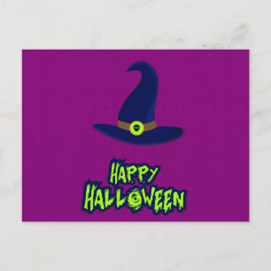 Scary Halloween Night with Owls Postcard