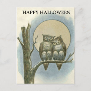 Scary Halloween Night with Witch Postcard