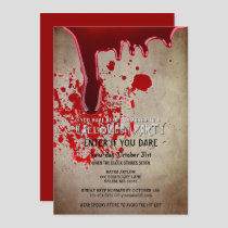 Scary Halloween Party Bloody Vintage Paper Invitation