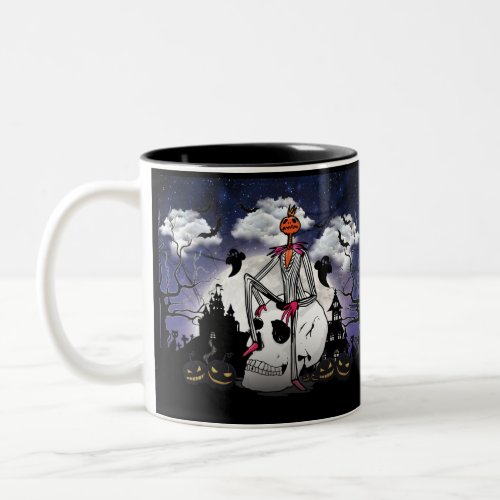 Scary Halloween Party Haunted House Two_Tone Coffee Mug